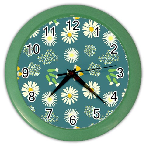 Drawing Flowers Meadow White Color Wall Clock from UrbanLoad.com Front
