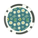 Drawing Flowers Meadow White Poker Chip Card Guard