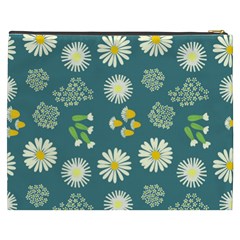 Drawing Flowers Meadow White Cosmetic Bag (XXXL) from UrbanLoad.com Back