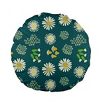 Drawing Flowers Meadow White Standard 15  Premium Round Cushions
