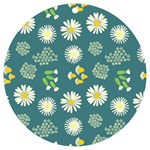 Drawing Flowers Meadow White UV Print Acrylic Ornament Round