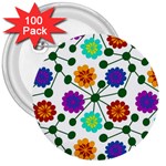 Bloom Plant Flowering Pattern 3  Buttons (100 pack) 