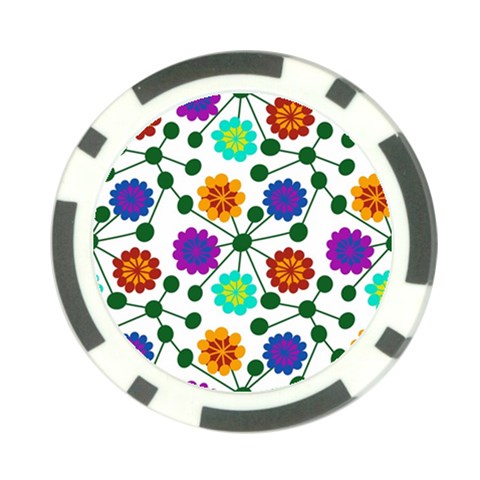 Bloom Plant Flowering Pattern Poker Chip Card Guard from UrbanLoad.com Front