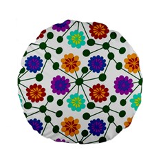 Bloom Plant Flowering Pattern Standard 15  Premium Flano Round Cushions from UrbanLoad.com Front