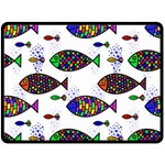 Fish Abstract Colorful Fleece Blanket (Large)