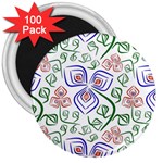 Bloom Nature Plant Pattern 3  Magnets (100 pack)