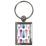 Pen Peacock Colors Colored Pattern Key Chain (Rectangle)