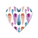 Pen Peacock Colors Colored Pattern Heart Magnet