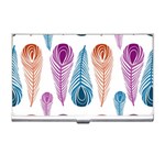 Pen Peacock Colors Colored Pattern Business Card Holder