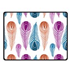 Pen Peacock Colors Colored Pattern Two Sides Fleece Blanket (Small)