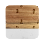 Pen Peacock Colors Colored Pattern Marble Wood Coaster (Square)