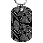 Leaves Flora Black White Nature Dog Tag (One Side)