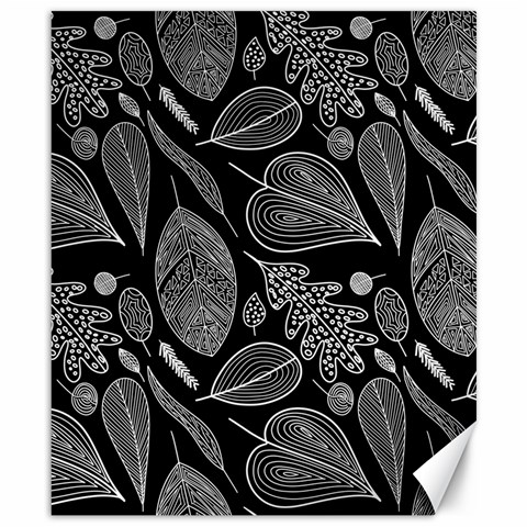 Leaves Flora Black White Nature Canvas 8  x 10  from UrbanLoad.com 8.15 x9.66  Canvas - 1