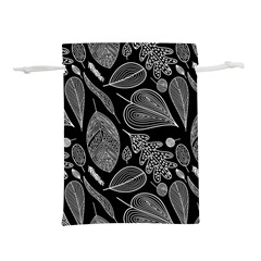Leaves Flora Black White Nature Lightweight Drawstring Pouch (S) from UrbanLoad.com Front