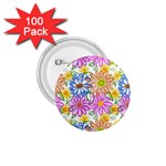 Bloom Flora Pattern Printing 1.75  Buttons (100 pack) 