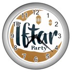 Iftar-party-t-w-01 Wall Clock (Silver)
