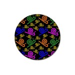 Pattern-repetition-snail-blue Magnet 3  (Round)