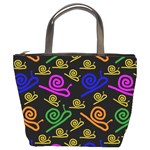 Pattern-repetition-snail-blue Bucket Bag