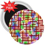 Pattern-repetition-bars-colors 3  Magnets (10 pack) 