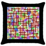 Pattern-repetition-bars-colors Throw Pillow Case (Black)