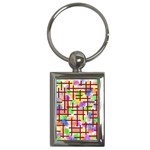 Pattern-repetition-bars-colors Key Chain (Rectangle)