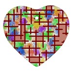 Pattern-repetition-bars-colors Heart Ornament (Two Sides)
