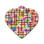 Pattern-repetition-bars-colors Dog Tag Heart (One Side)