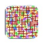 Pattern-repetition-bars-colors Square Metal Box (Black)