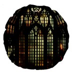 Stained Glass Window Gothic Large 18  Premium Round Cushions