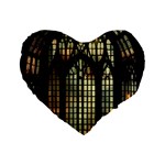 Stained Glass Window Gothic Standard 16  Premium Heart Shape Cushions