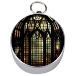 Stained Glass Window Gothic Silver Compasses
