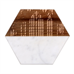 Stained Glass Window Gothic Marble Wood Coaster (Hexagon) 
