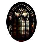 Stained Glass Window Gothic Oval Glass Fridge Magnet (4 pack)