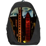 Sci-fi Futuristic Science Fiction City Neon Scene Artistic Technology Machine Fantasy Gothic Town Bu Backpack Bag