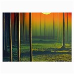 Outdoors Night Moon Full Moon Trees Setting Scene Forest Woods Light Moonlight Nature Wilderness Lan Large Glasses Cloth (2 Sides)