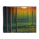 Outdoors Night Moon Full Moon Trees Setting Scene Forest Woods Light Moonlight Nature Wilderness Lan Cosmetic Bag (XL)