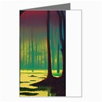 Nature Swamp Water Sunset Spooky Night Reflections Bayou Lake Greeting Card