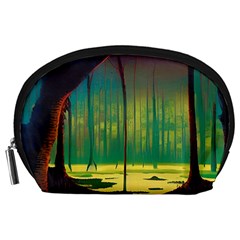 Nature Swamp Water Sunset Spooky Night Reflections Bayou Lake Accessory Pouch (Large) from UrbanLoad.com Front