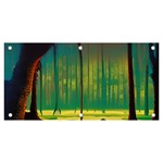 Nature Swamp Water Sunset Spooky Night Reflections Bayou Lake Banner and Sign 6  x 3 