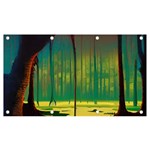 Nature Swamp Water Sunset Spooky Night Reflections Bayou Lake Banner and Sign 7  x 4 