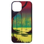 Nature Swamp Water Sunset Spooky Night Reflections Bayou Lake iPhone 14 Black UV Print Case