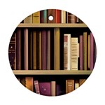 Books Bookshelves Office Fantasy Background Artwork Book Cover Apothecary Book Nook Literature Libra Ornament (Round)