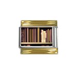 Books Bookshelves Office Fantasy Background Artwork Book Cover Apothecary Book Nook Literature Libra Gold Trim Italian Charm (9mm)