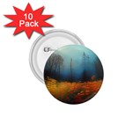 Wildflowers Field Outdoors Clouds Trees Cover Art Storm Mysterious Dream Landscape 1.75  Buttons (10 pack)