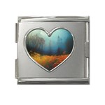 Wildflowers Field Outdoors Clouds Trees Cover Art Storm Mysterious Dream Landscape Mega Link Heart Italian Charm (18mm)