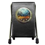 Wildflowers Field Outdoors Clouds Trees Cover Art Storm Mysterious Dream Landscape Pen Holder Desk Clock