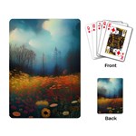 Wildflowers Field Outdoors Clouds Trees Cover Art Storm Mysterious Dream Landscape Playing Cards Single Design (Rectangle)