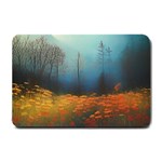 Wildflowers Field Outdoors Clouds Trees Cover Art Storm Mysterious Dream Landscape Small Doormat