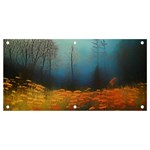 Wildflowers Field Outdoors Clouds Trees Cover Art Storm Mysterious Dream Landscape Banner and Sign 4  x 2 