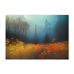 Wildflowers Field Outdoors Clouds Trees Cover Art Storm Mysterious Dream Landscape Crystal Sticker (A4)